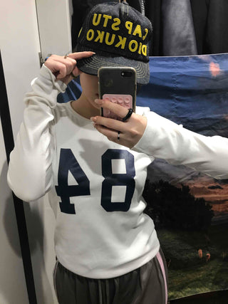 Big Numbering Round Long Sleeve T-shirt
