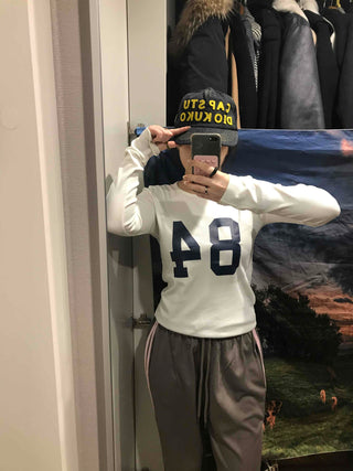 Big Numbering Round Long Sleeve T-shirt