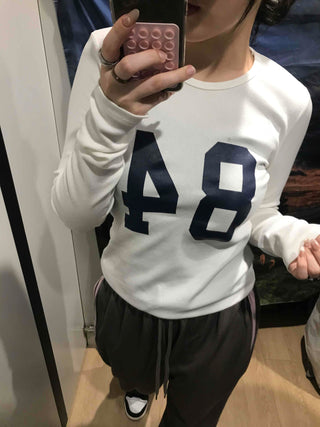 Big Numbering Round Long Sleeve T-shirt