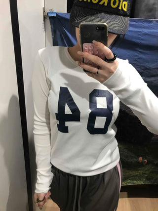 Big Numbering Round Long Sleeve T-shirt