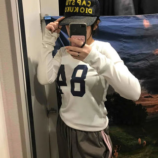 Big Numbering Round Long Sleeve T-shirt
