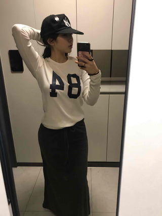 Big Numbering Round Long Sleeve T-shirt