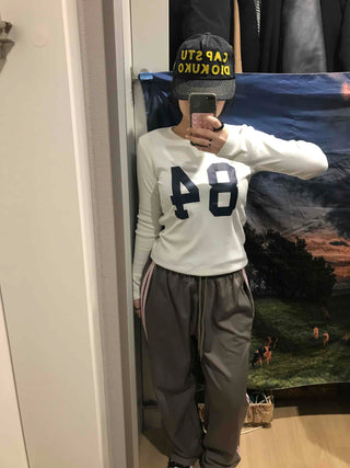 Big Numbering Round Long Sleeve T-shirt