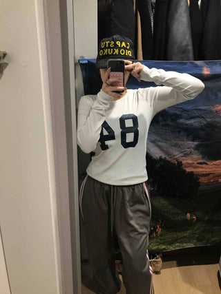 Big Numbering Round Long Sleeve T-shirt