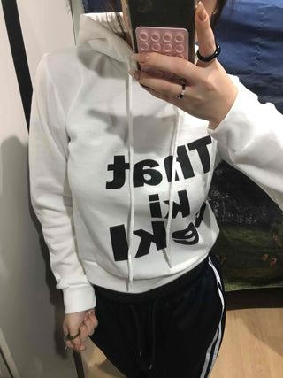 Lettering Short Fleece-Lined Hoodie