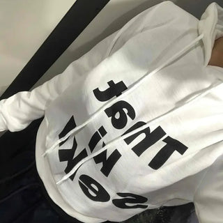 Lettering Short Fleece-Lined Hoodie