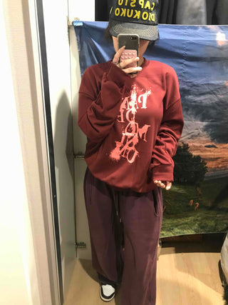 Vintage Lettering Oversized Loose Sweatshirt