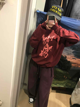 Vintage Lettering Oversized Loose Sweatshirt