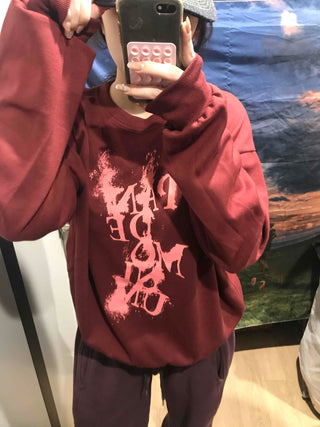 Vintage Lettering Oversized Loose Sweatshirt