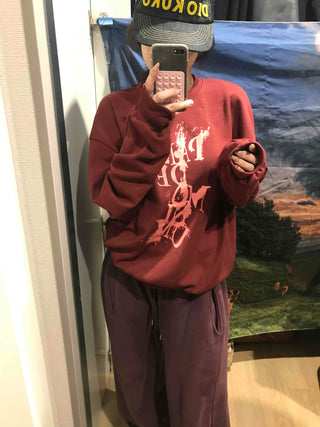 Vintage Lettering Oversized Loose Sweatshirt