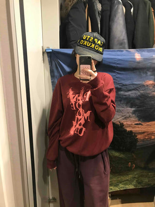 Vintage Lettering Oversized Loose Sweatshirt