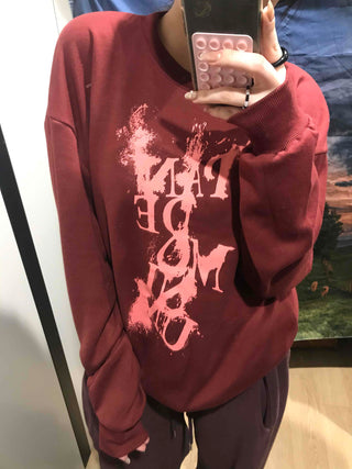 Vintage Lettering Oversized Loose Sweatshirt