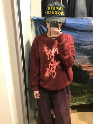 Vintage Lettering Oversized Loose Sweatshirt