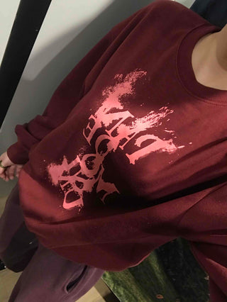 Vintage Lettering Oversized Loose Sweatshirt