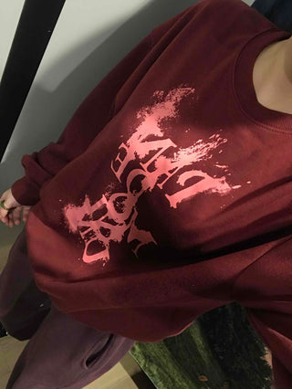 Vintage Lettering Oversized Loose Sweatshirt
