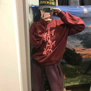Vintage Lettering Oversized Loose Sweatshirt