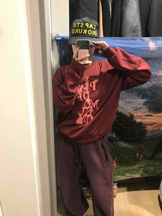 Vintage Lettering Oversized Loose Sweatshirt