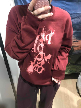 Vintage Lettering Oversized Loose Sweatshirt