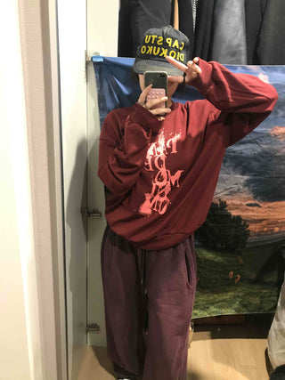 Vintage Lettering Oversized Loose Sweatshirt