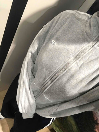 Oversized Fleece-Lined Lace Track Zip-Up Hoodie