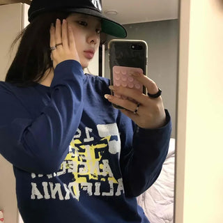 American Vintage Lettering Slim Fit Long Sleeve Tee