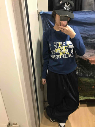 American Vintage Lettering Slim Fit Long Sleeve Tee