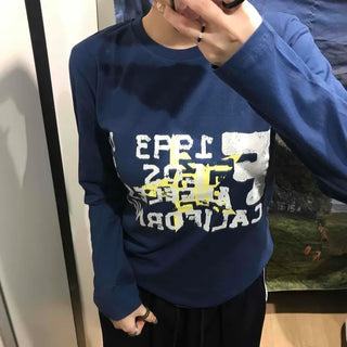 American Vintage Lettering Slim Fit Long Sleeve Tee