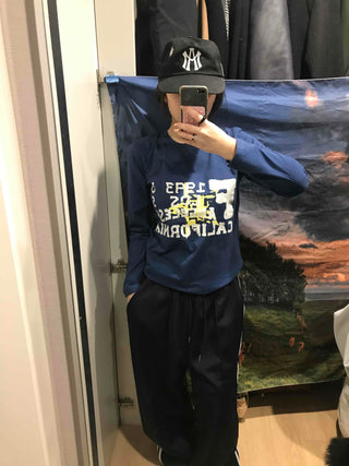 American Vintage Lettering Slim Fit Long Sleeve Tee