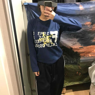 American Vintage Lettering Slim Fit Long Sleeve Tee