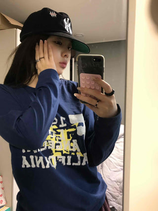 American Vintage Lettering Slim Fit Long Sleeve Tee