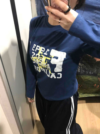 American Vintage Lettering Slim Fit Long Sleeve Tee