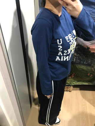 American Vintage Lettering Slim Fit Long Sleeve Tee