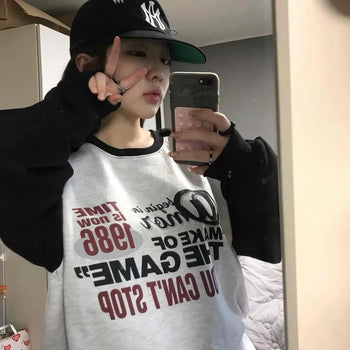 American Lettering Raglan Oversized Sweatshirt
