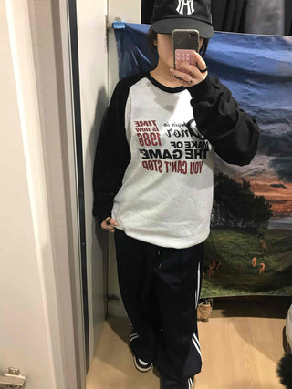 American Lettering Raglan Oversized Sweatshirt