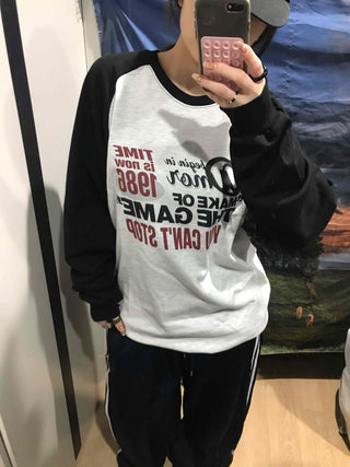 American Lettering Raglan Oversized Sweatshirt