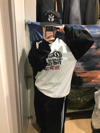 American Lettering Raglan Oversized Sweatshirt