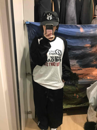 American Lettering Raglan Oversized Sweatshirt