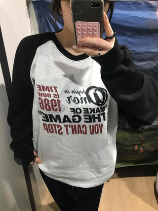 American Lettering Raglan Oversized Sweatshirt