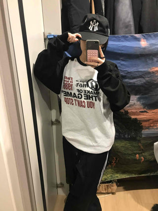 American Lettering Raglan Oversized Sweatshirt
