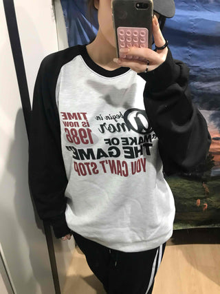 American Lettering Raglan Oversized Sweatshirt