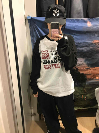 American Lettering Raglan Oversized Sweatshirt