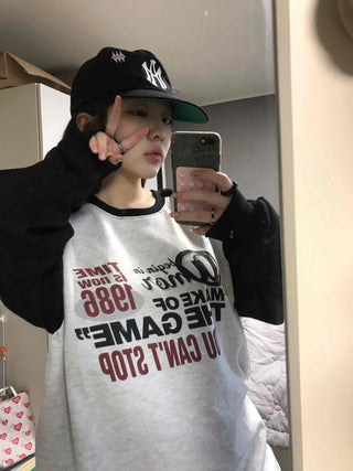 American Lettering Raglan Oversized Sweatshirt