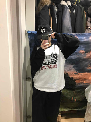 American Lettering Raglan Oversized Sweatshirt
