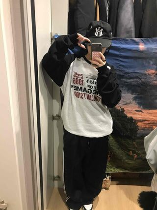 American Lettering Raglan Oversized Sweatshirt