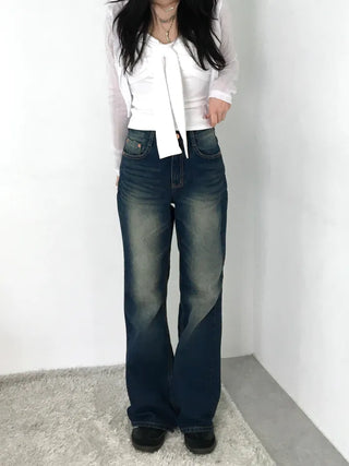 Toru Vintage Washed Denim Long Pants