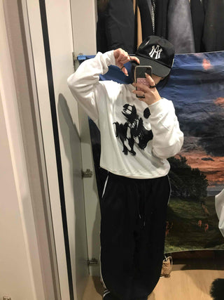 Street Brush Artwork Oversized Sweatshirt