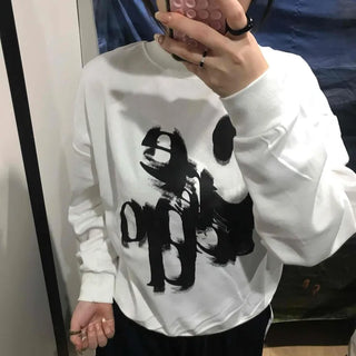 Street Brush Artwork Oversized Sweatshirt