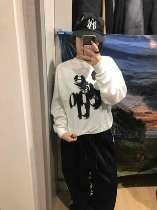 Street Brush Artwork Oversized Sweatshirt