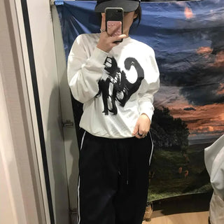 Street Brush Artwork Oversized Sweatshirt