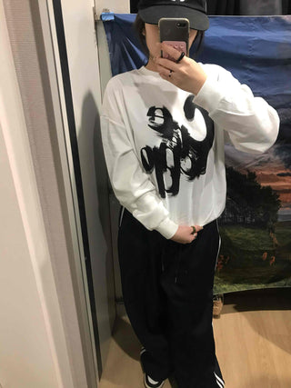 Street Brush Artwork Oversized Sweatshirt